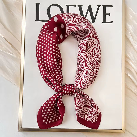New Silk Scarf Neckerchief Women'S Silk Square Scarf Purse Luxury Scarf for Women Designer Silk Headscarf SJ01